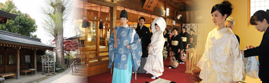 写真:鳩ヶ谷総鎮守氷川神社での和装結婚式・白無垢花嫁の着付け